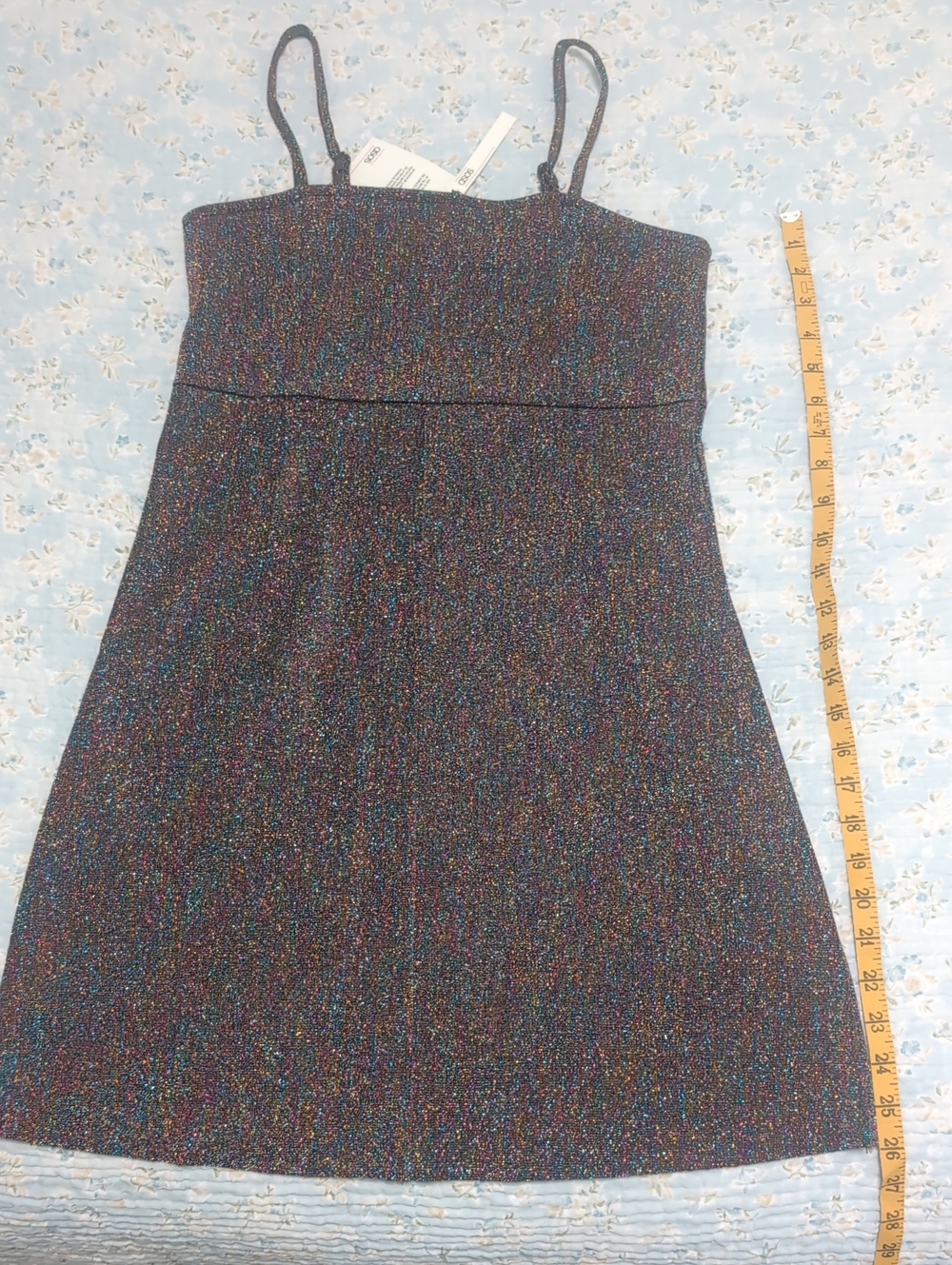 ASOS Multi-Color Sparkle Spaghetti Strap Mini Dress
